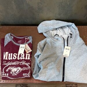 2 Brand New Lucky 3rd Quarter sleeved Shirt and Grey Label Hooded Jacket